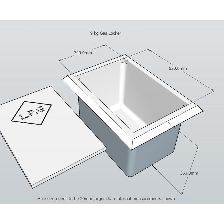 LPG Bottle Locker 9kg Fibreglass