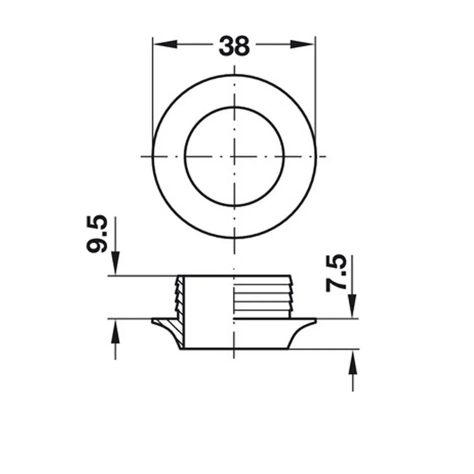 Polished Brass Rosette for 9mm Door