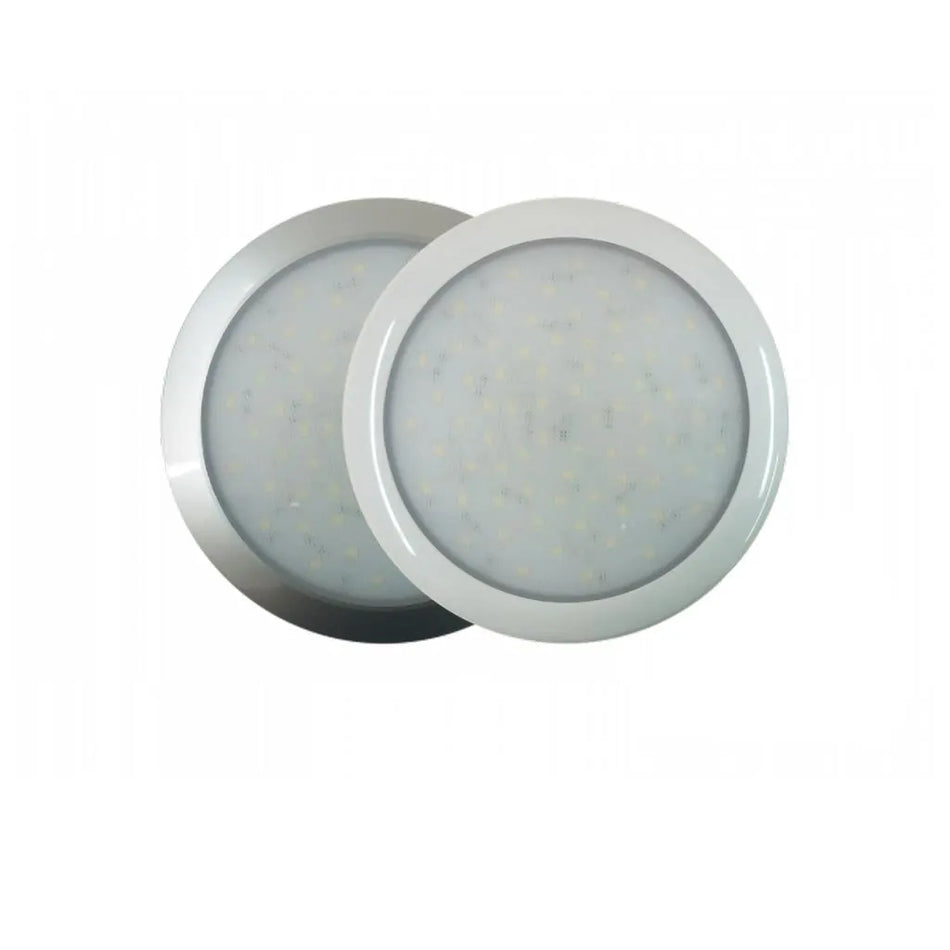 Slim Round Ceiling Light 72 LED Cool White 12V Satin No Switch