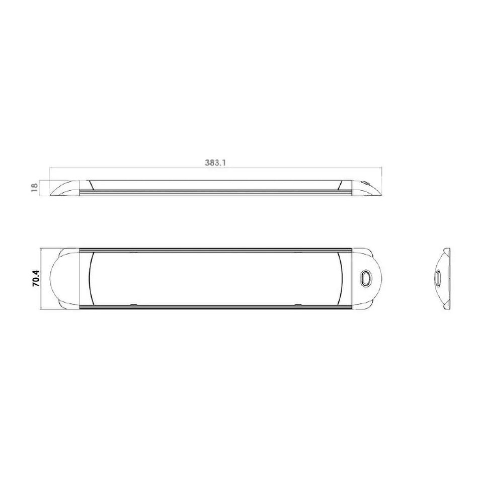 White Interior Light - 60 LED Cool White with Switch 12/24V DC