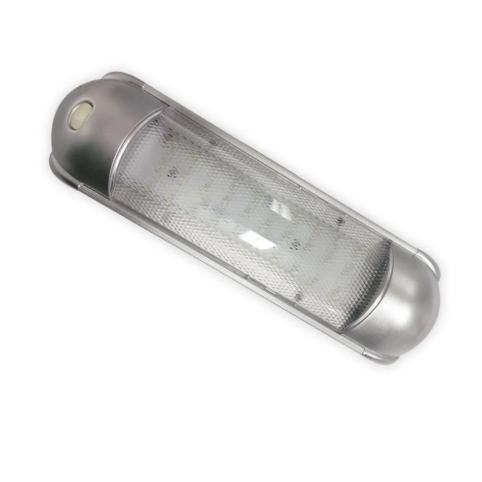 Silver Interior Light - 30 LED Cool White with Switch 12/24V DC