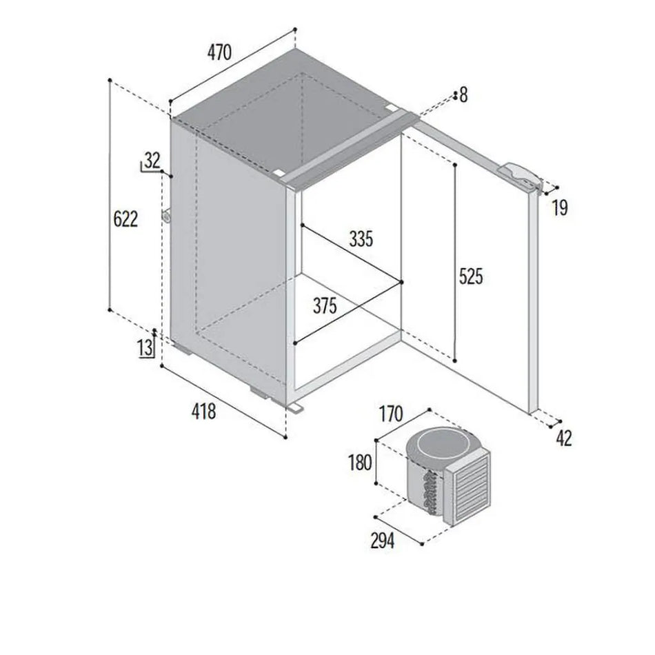 Vitrifrigo Fridge Freezer 12/24V C75 Litre with External Compressor