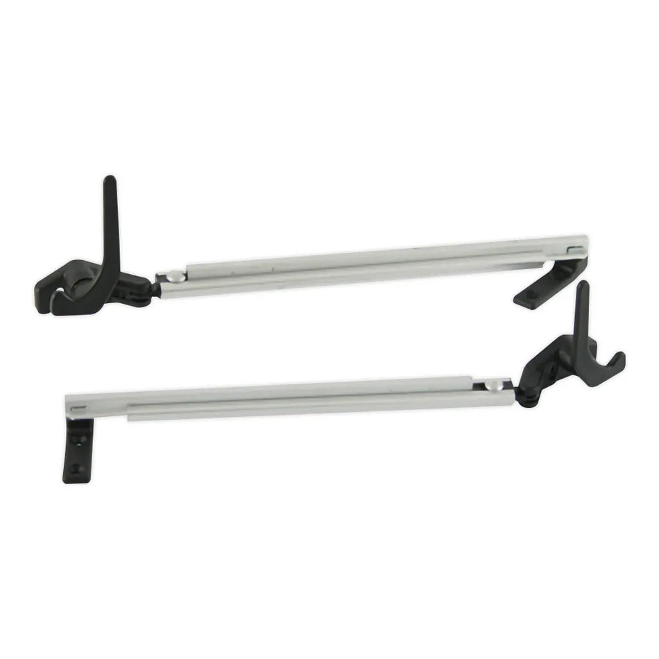 UK 200mm Auto Window Stay Pair- Black End - Lever Lock PP2200