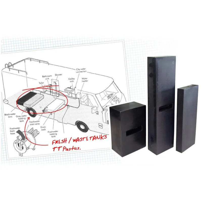 Fresh or Waste Water Tank 86 Litre 1400 x 375 x 210/165 (TT86)