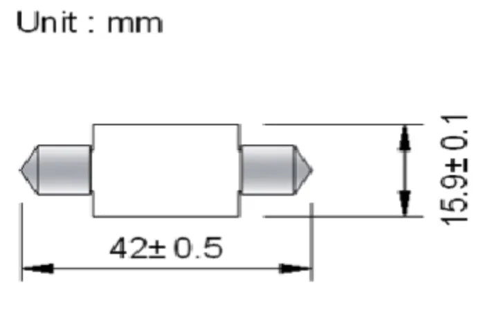 Festoon 6 LED 42mm Warm White 107 lumens