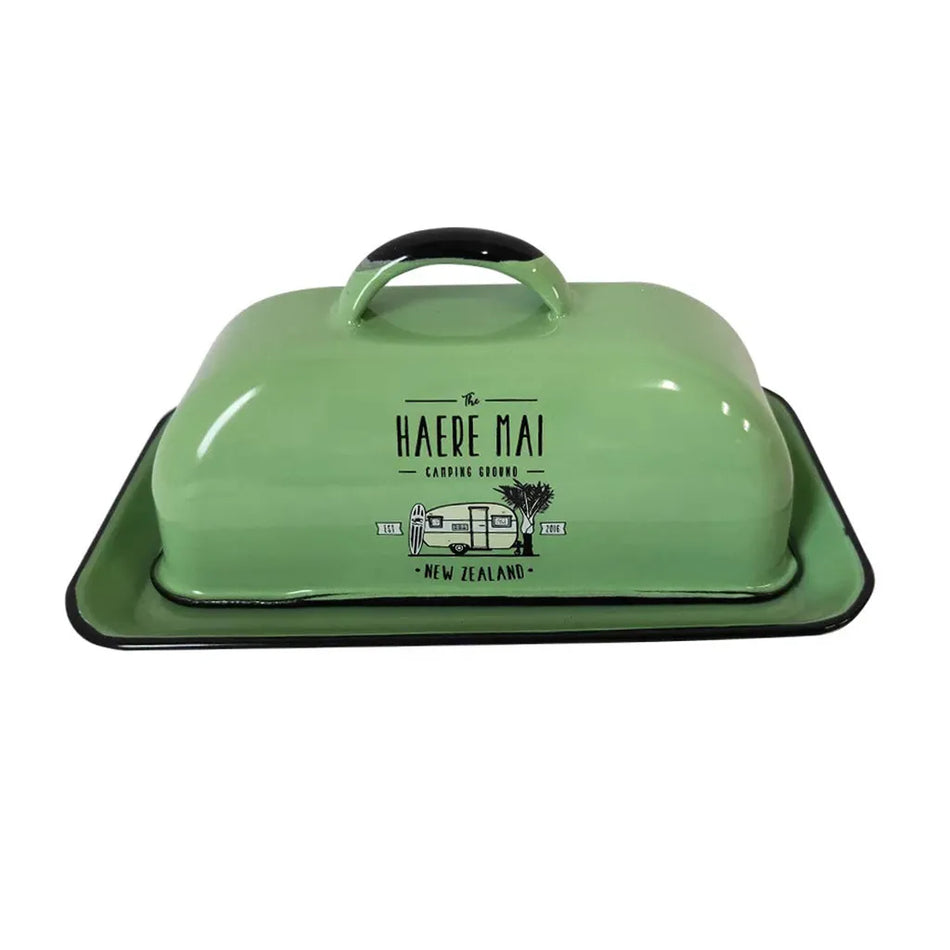 Moana Road - Haere Mai Enamel Butter Dish