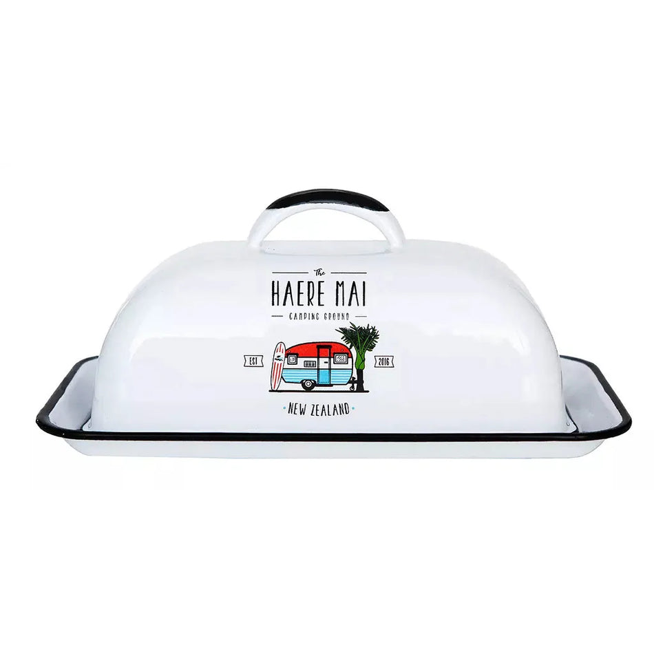 Moana Road - Haere Mai Enamel Butter Dish