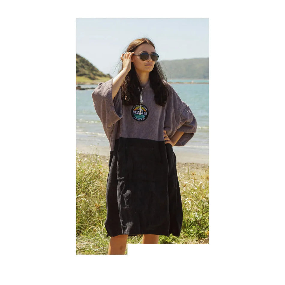 Moana Road Towel Hoodie Adult Grey/Black
