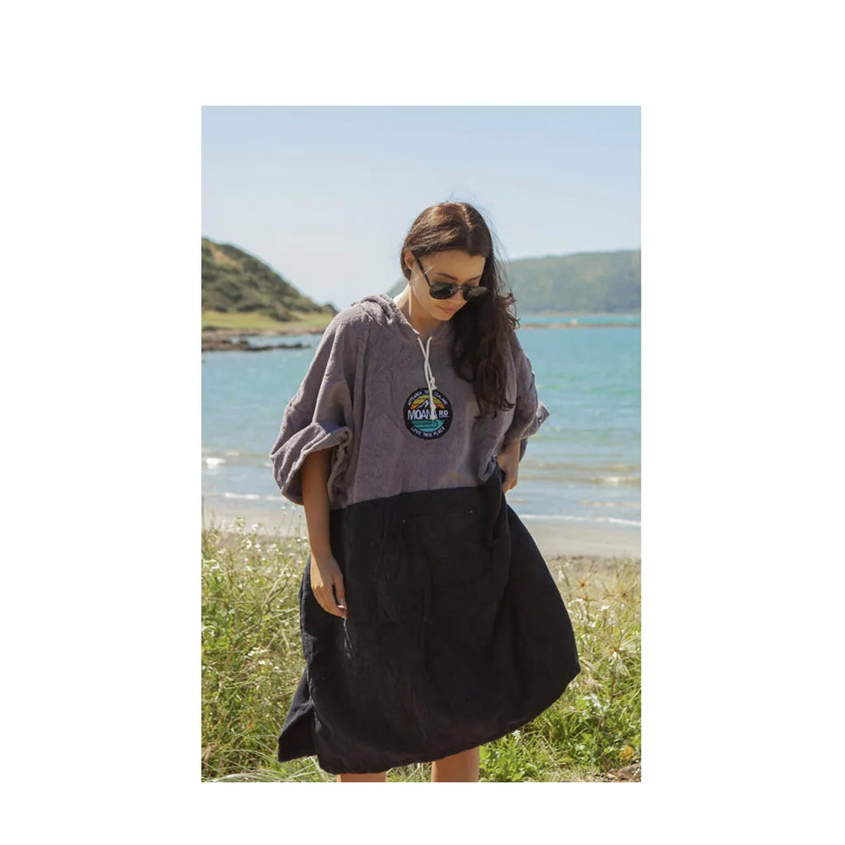 Moana Road Towel Hoodie Adult Grey/Black