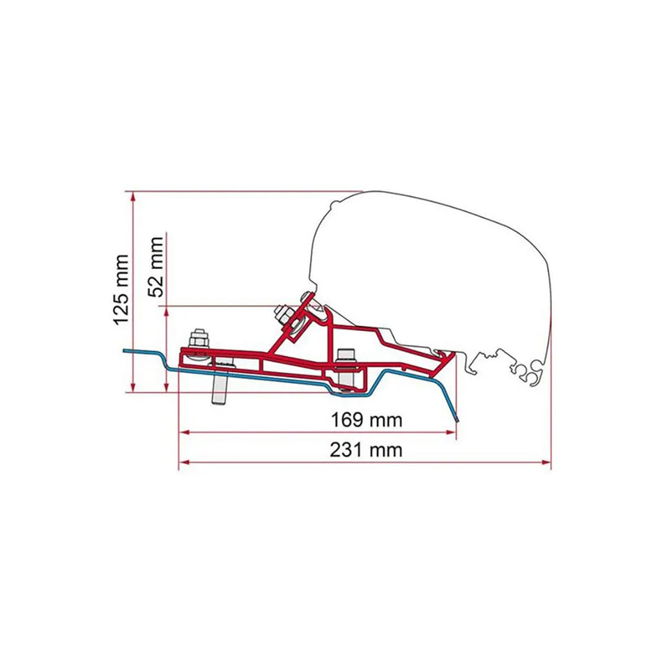 Fiamma Brackets 340cm For H2L3 Ford Transit 98655Z189 Right Hand Drive