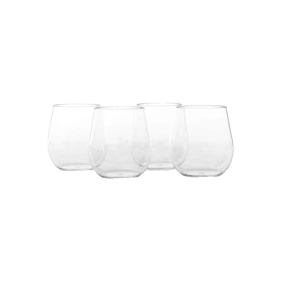 Triton Crystal Clear Stemless Wine Glass 16oz Pack 4