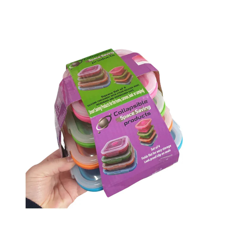 Collapsible Square Silicone Tub Set of 4