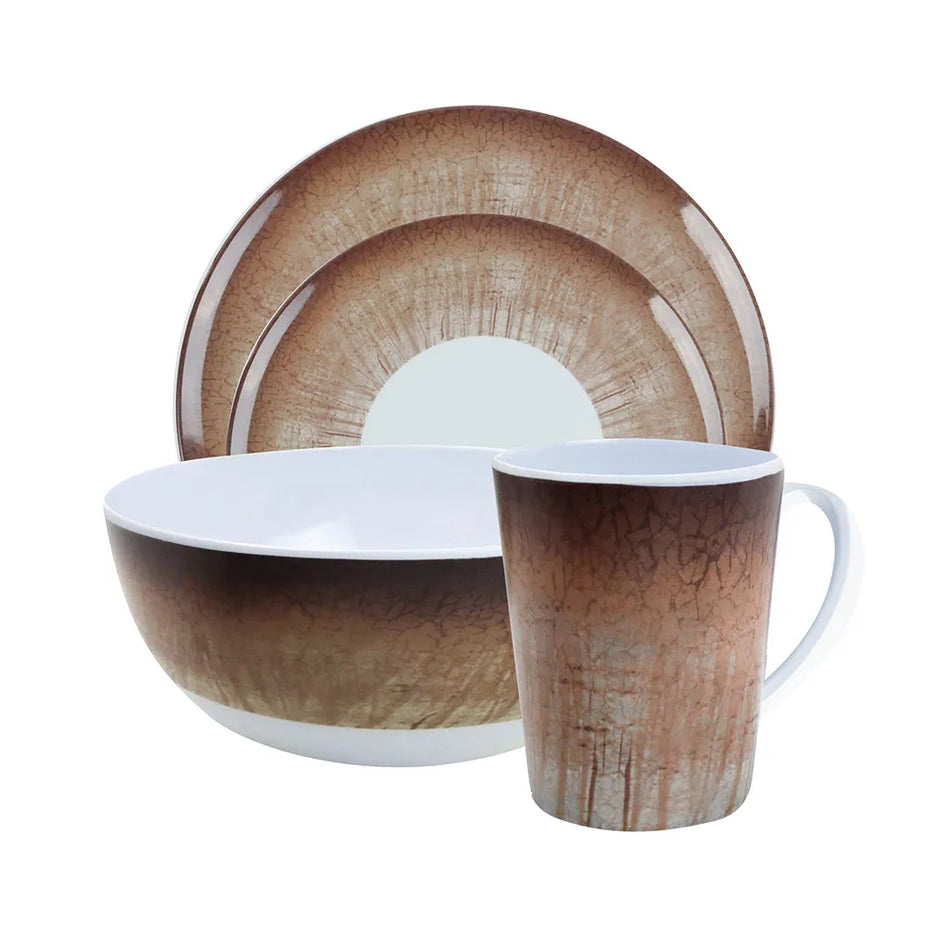 Dinner Set 16 Piece Melamine - Stone