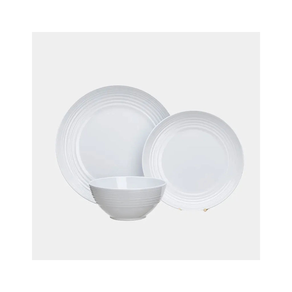 12 Piece Dinner Set Non Slip Cool White