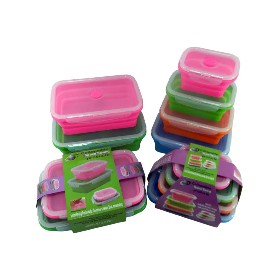 Silicone Rectangle Storage Containers - Set Of 6
