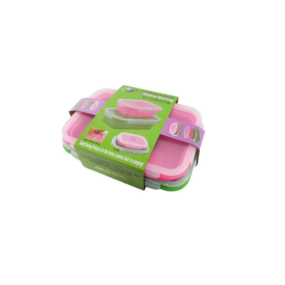 Collapsible Rectangular Silicone Tub Set Of 2