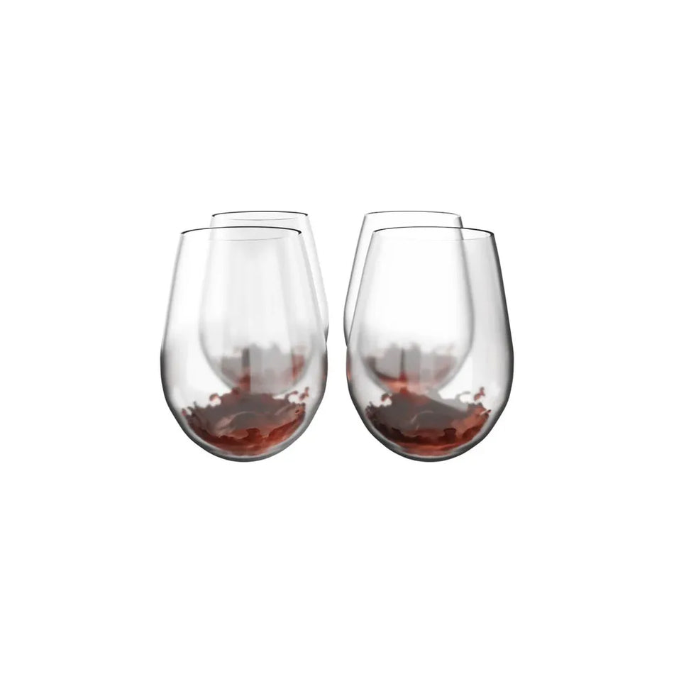 Triton Crystal Clear Stemless Wine Glass 16 Oz 4 Pack